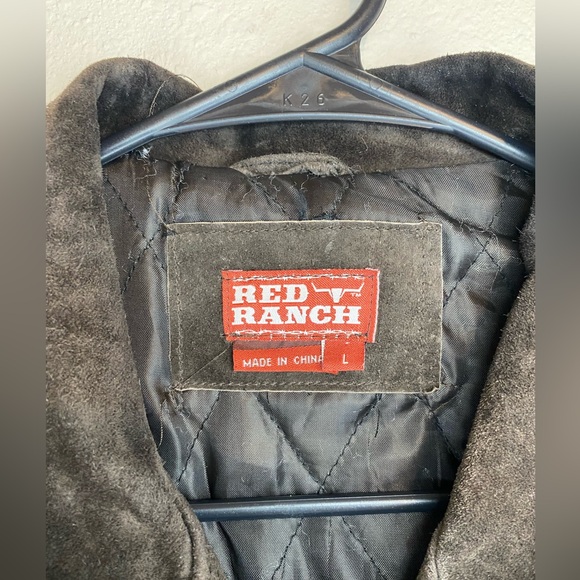 Rare Vintage Red Ranch 100% Genuine Leather Jacket Large Men’s Zip Up Pre owned - Picture 3 of 10
